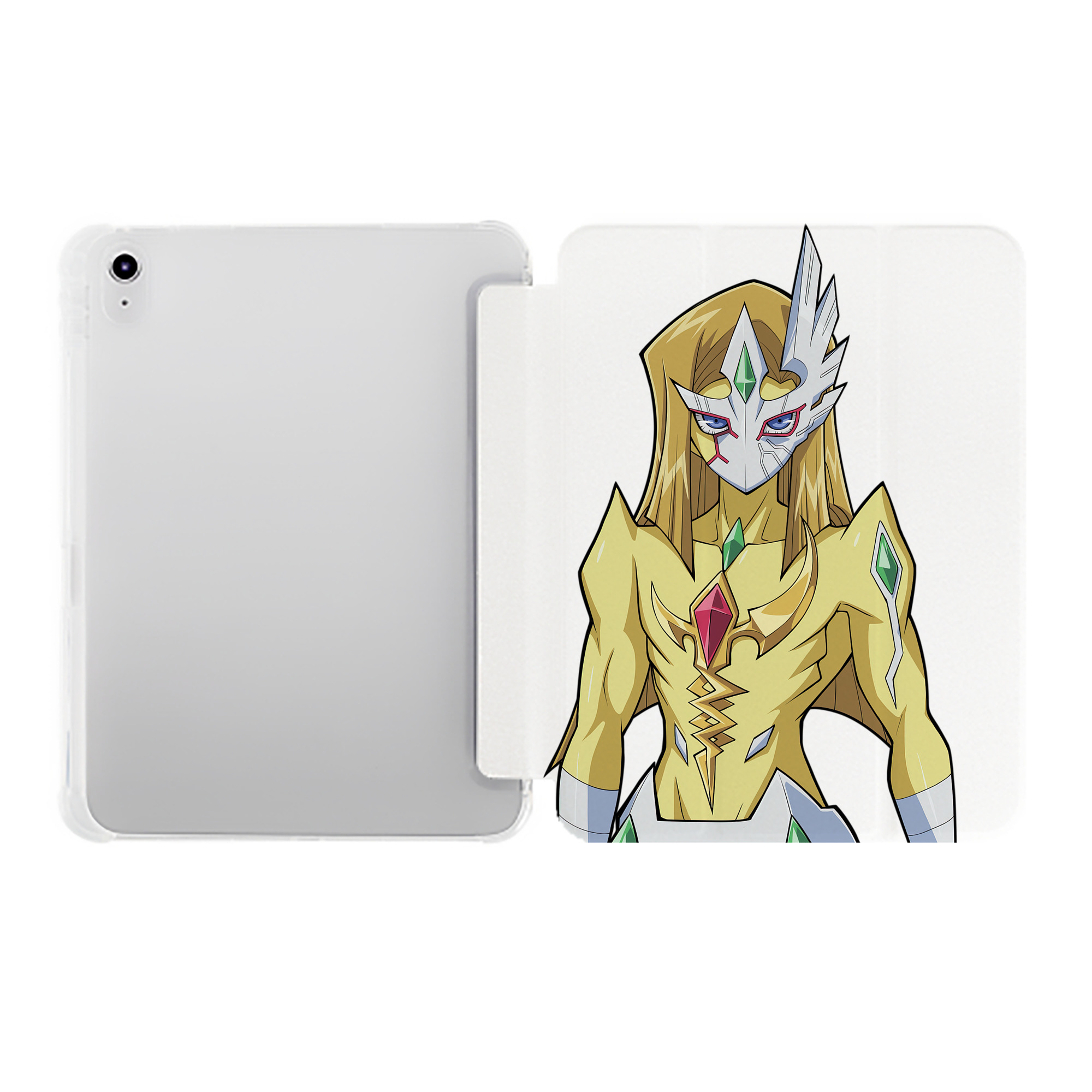 （画像用） 遊☆戯☆王 Yu-Gi-Oh! IPad ケース ペン収納付き 三つ折りスタンド PUレザー×シリコン 対応機種9.5/10.5/10.9インチ